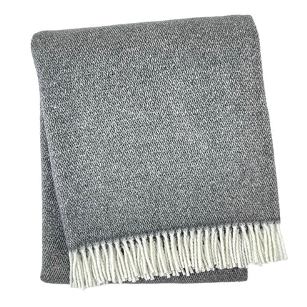 55" X 70" Dark Gray And White Cotton Blend Woven Herringbone Plush Throw Blanket with Fringe HomeRoots