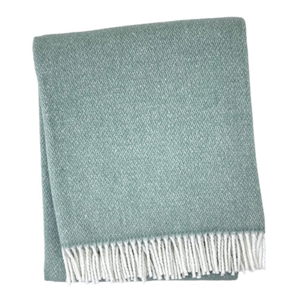 55" X 70" Sage And White Cotton Blend Woven Herringbone Plush Throw Blanket with Fringe HomeRoots