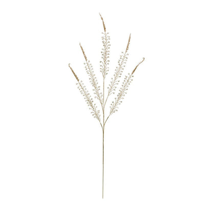 Set of Two Gold And Clear Faux Crystal Beaded Linear Fern Wreath Sprays HomeRoots