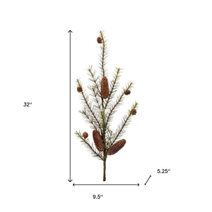 Set of Six 32" Green And Brown Artificial Pine Tree