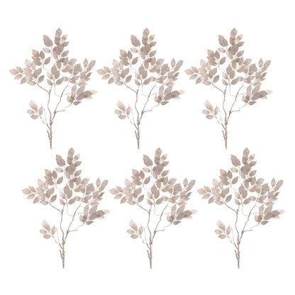 Set of Six 36" Silver And Champagne Artificial