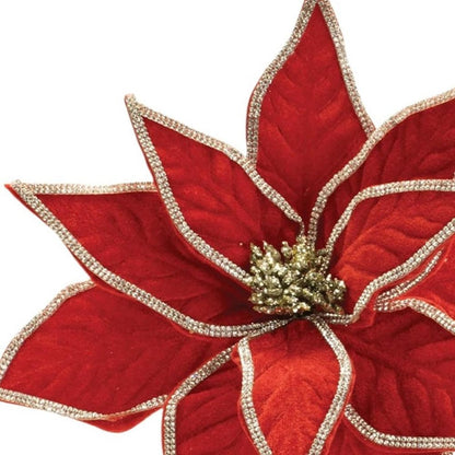 Set of Two 15" Red And Silver Artificial
