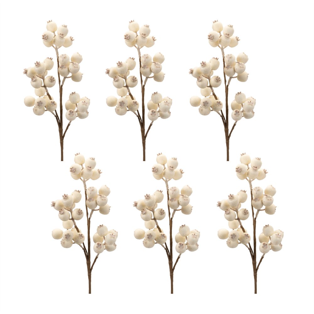 Set of Six 22" Ivory And Brown Artificial