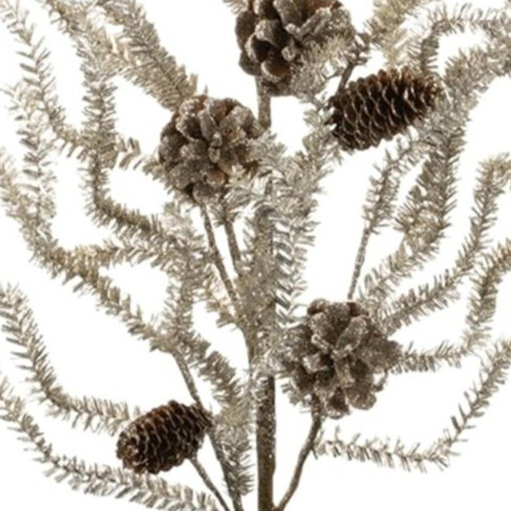 Set of Six 32" Silver And Brown Artificial Pine Tree