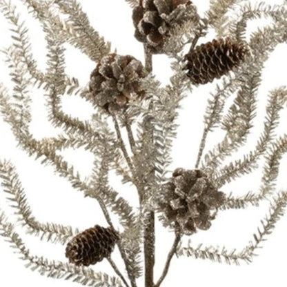 Set of Six 32" Silver And Brown Artificial Pine Tree