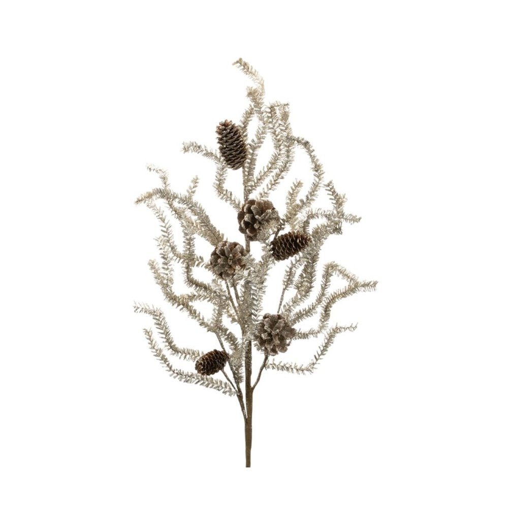 Set of Six 32" Silver And Brown Artificial Pine Tree