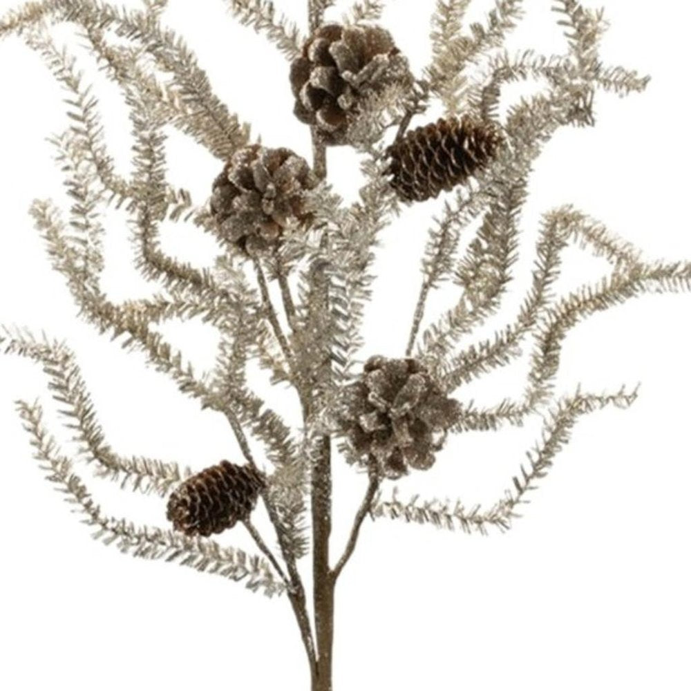 Set of Six 32" Silver And Brown Artificial Pine Tree