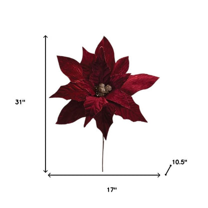 Set of Six 31" Red And Gold Artificial