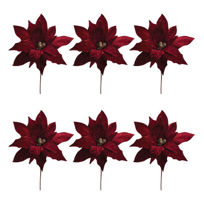 Set of Six 31" Red And Gold Artificial