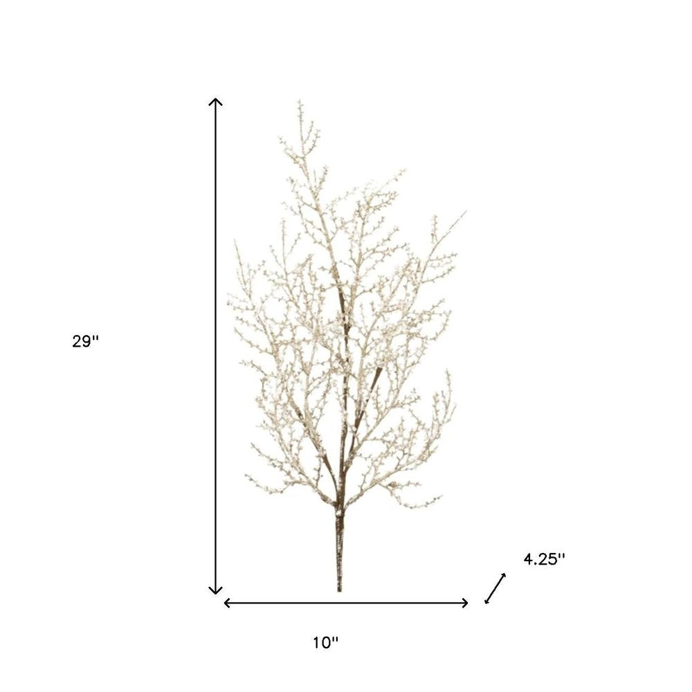 Set of Six 29" Silver And Champagne Artificial Pine Tree