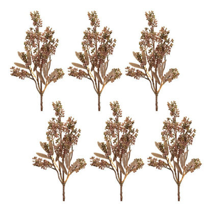 Set of Six 26" Mauve Brown And Yellow Artificial