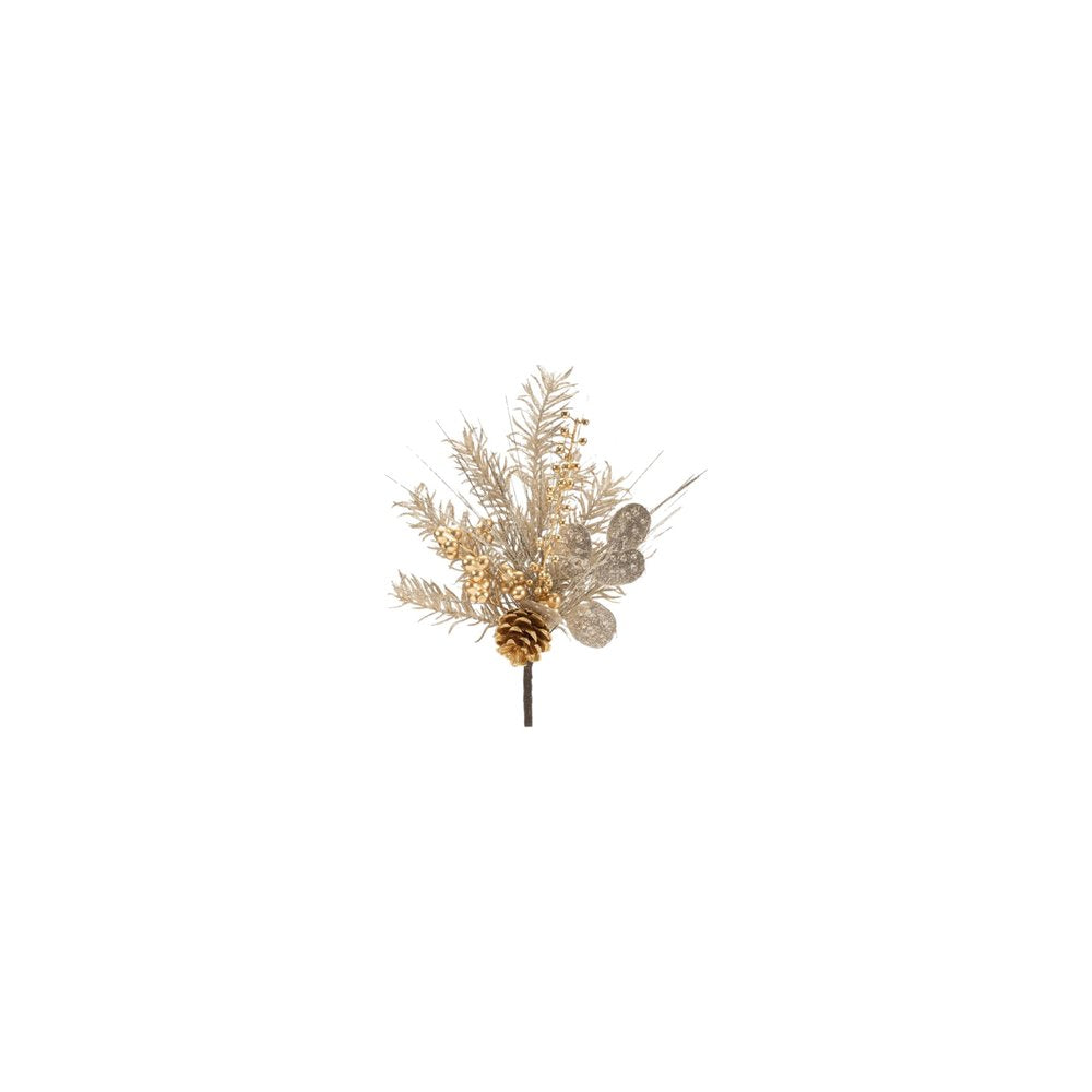 Set of Six 20" Silver Gold And Champagne Artificial Pine Tree
