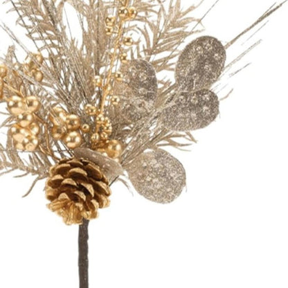 Set of Six 20" Silver Gold And Champagne Artificial Pine Tree