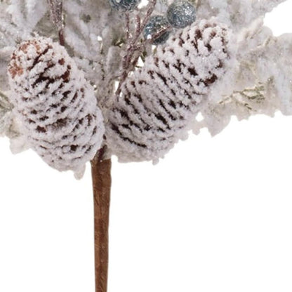 Set of Six 27" White Green And Brown Artificial Pine Tree