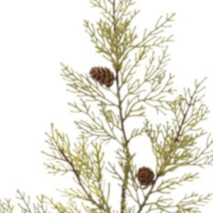Set of Six 28" Green And Brown Artificial Pine Tree