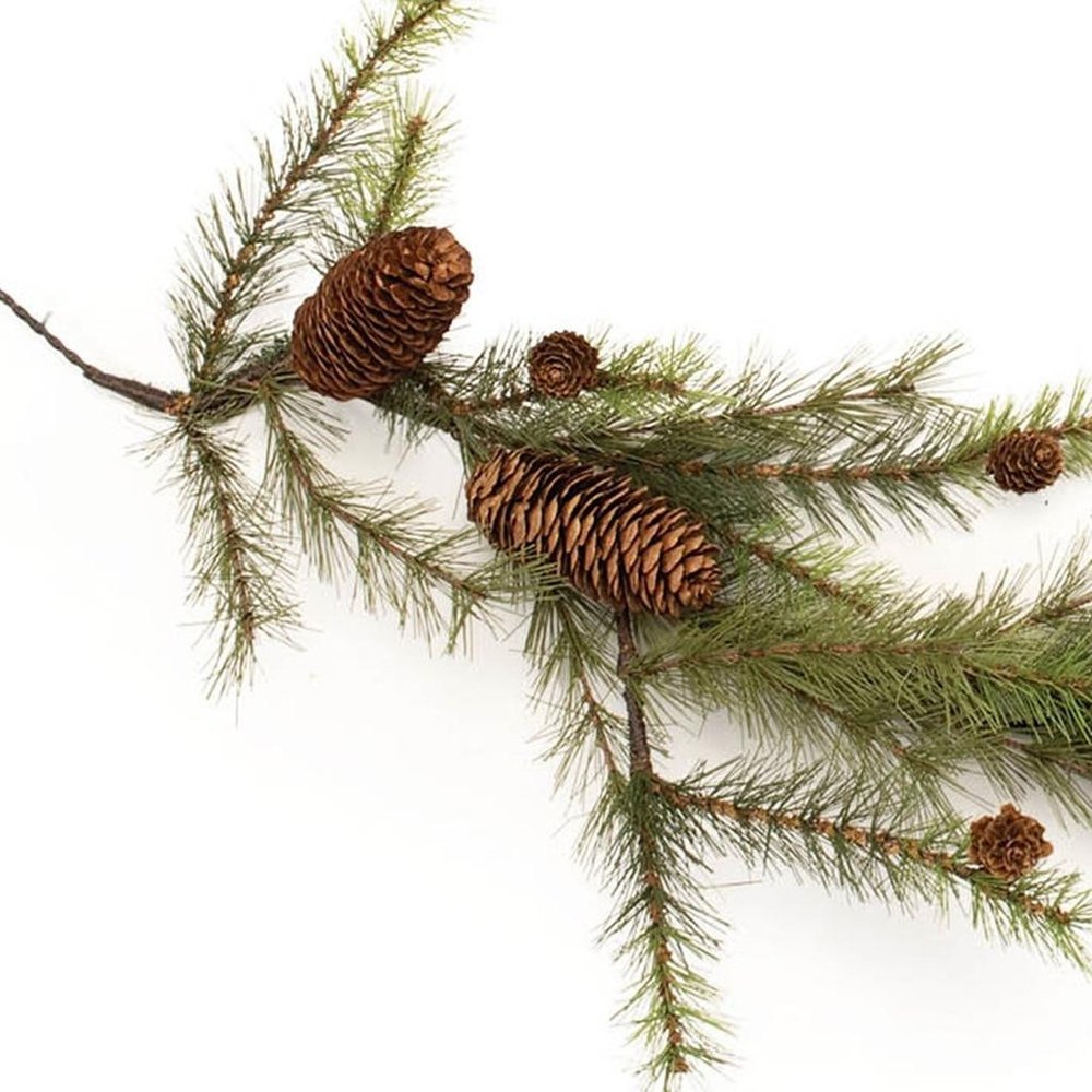 73" Green And Brown Artificial Pine Tree