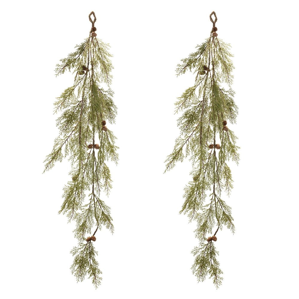 Set of Two 49" Green And Brown Artificial Pine Tree