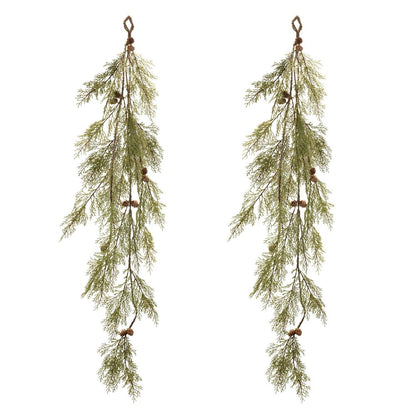 Set of Two 49" Green And Brown Artificial Pine Tree