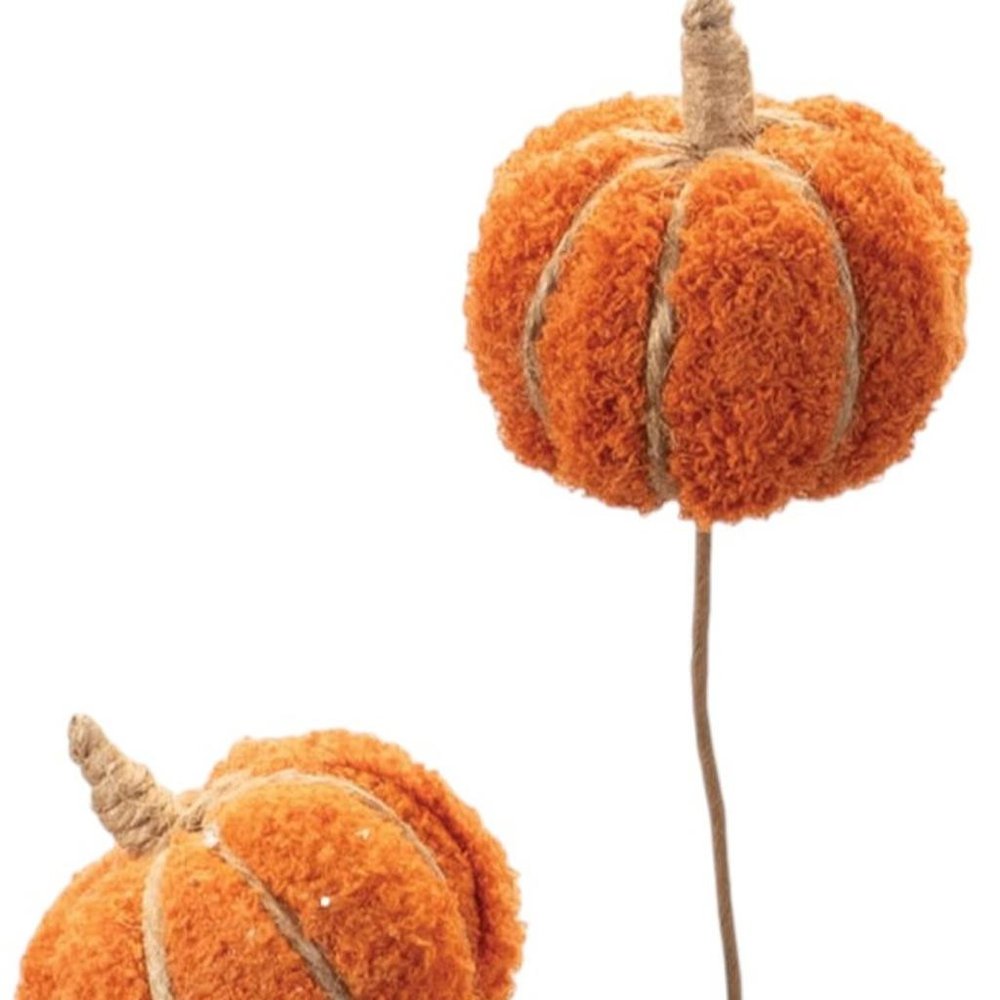 Set of Six Orange and Green Fall Mini Pumpkins Wreath Sprays HomeRoots