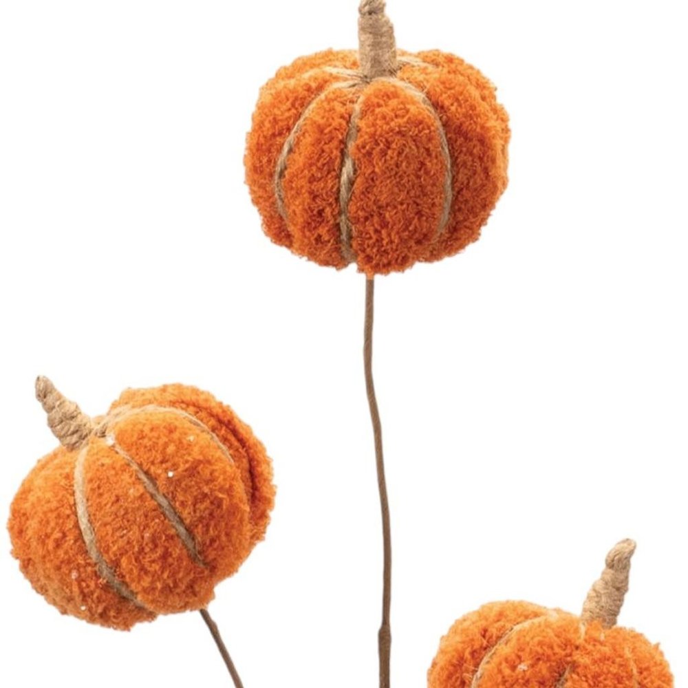 Set of Six Orange and Green Fall Mini Pumpkins Wreath Sprays HomeRoots