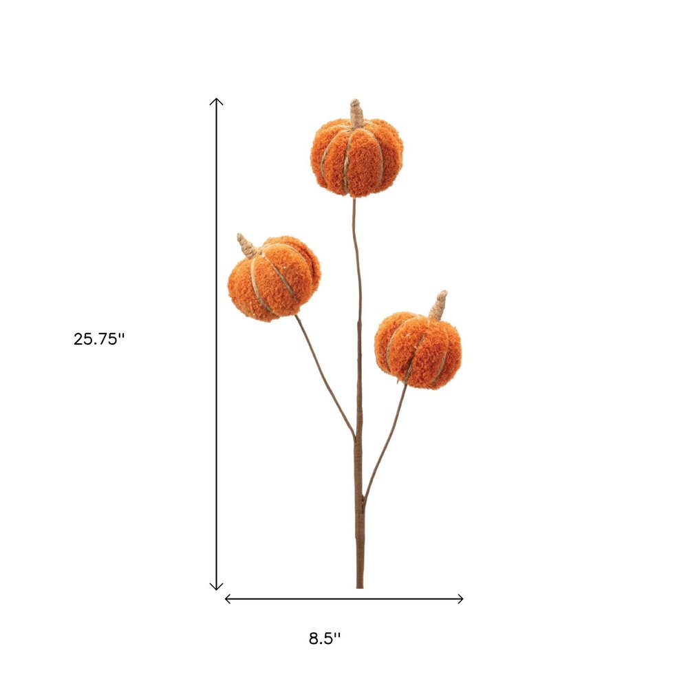 Set of Six Orange and Green Fall Mini Pumpkins Wreath Sprays HomeRoots