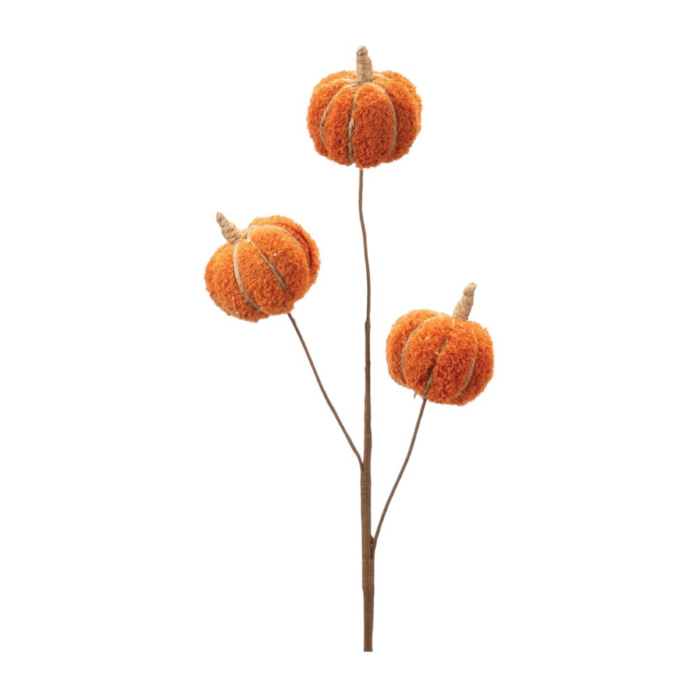 Set of Six Orange and Green Fall Mini Pumpkins Wreath Sprays HomeRoots