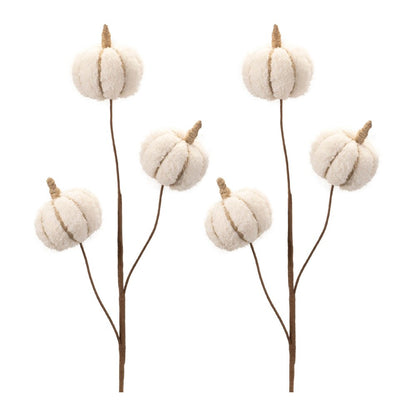 Six Cream Cream Fall Mini Pumpkins Wreath Sprays HomeRoots
