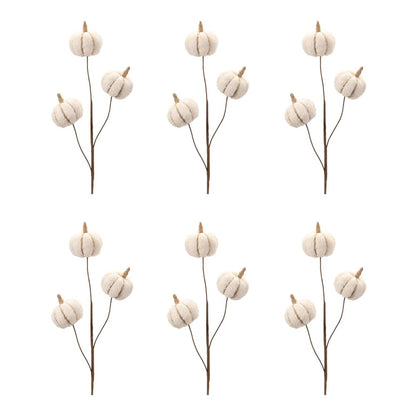 Six Cream Cream Fall Mini Pumpkins Wreath Sprays HomeRoots