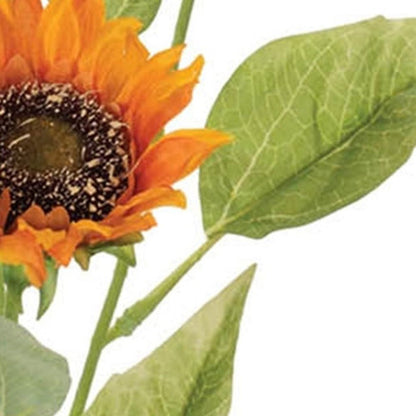 Set of Twelve Yellow And Green Fall Sunflower Wreath Sprays HomeRoots
