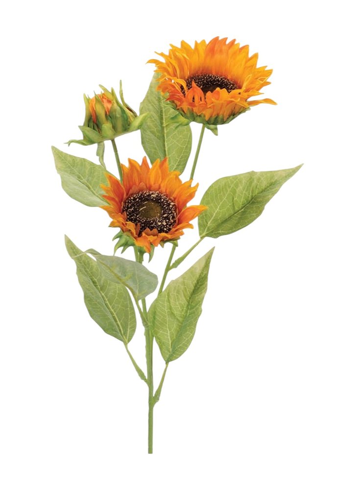 Set of Twelve Yellow And Green Fall Sunflower Wreath Sprays HomeRoots
