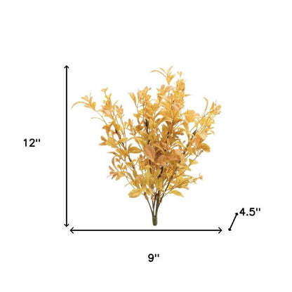 Set of Six 12" Yellow And Orange Artificial Foliage Tree