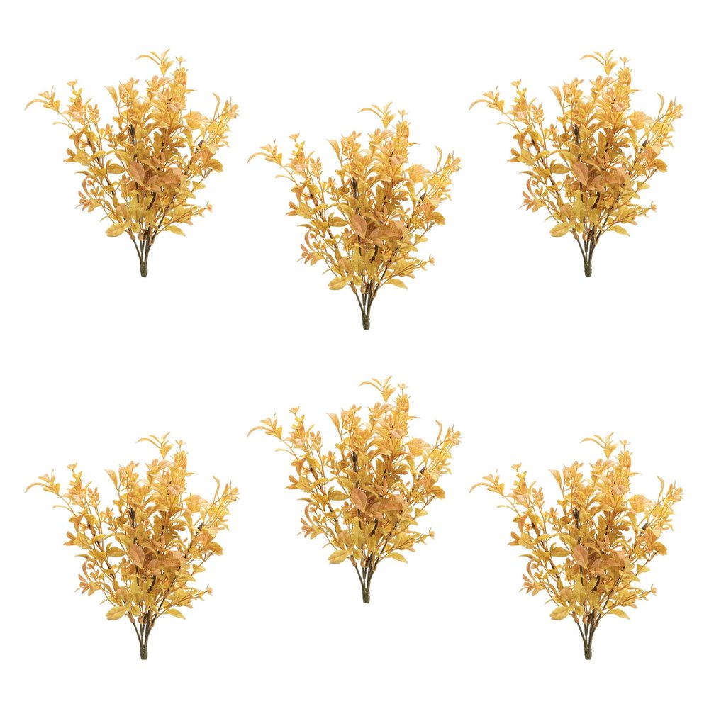 Set of Six 12" Yellow And Orange Artificial Foliage Tree