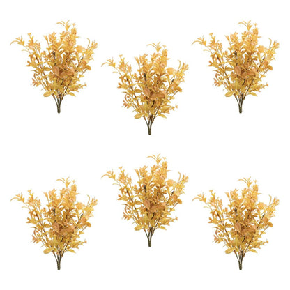 Set of Six 12" Yellow And Orange Artificial Foliage Tree