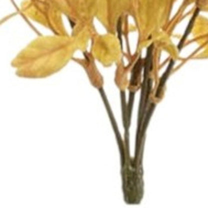 Set of Six 12" Yellow And Orange Artificial Foliage Tree