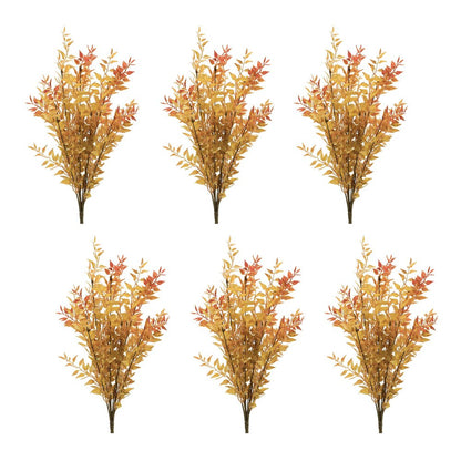 Set of Six Orange And Yellow Fall Foliage Wreath Sprays HomeRoots