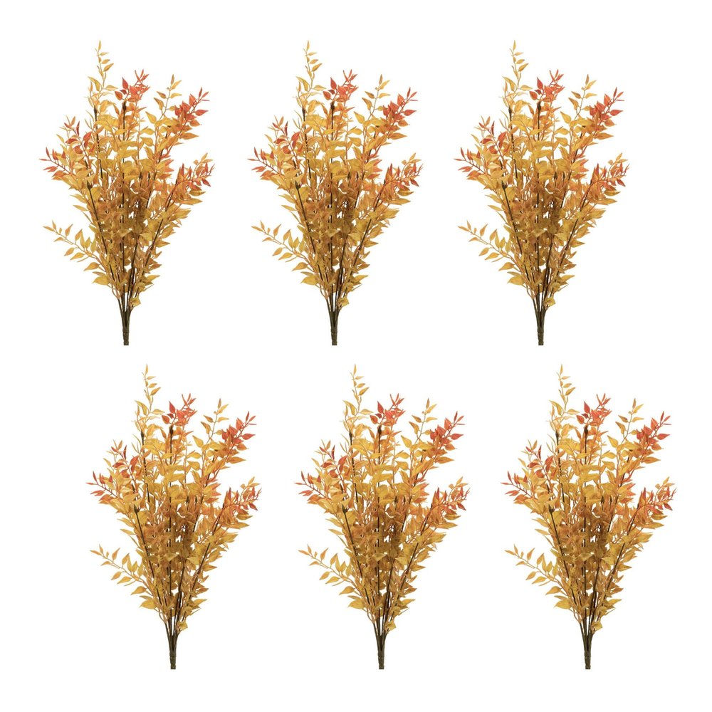 Set of Six Orange And Yellow Fall Foliage Wreath Sprays HomeRoots