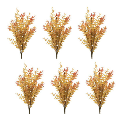 Set of Six Orange And Yellow Fall Foliage Wreath Sprays HomeRoots