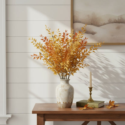 Set of Six Orange And Yellow Fall Foliage Wreath Sprays HomeRoots