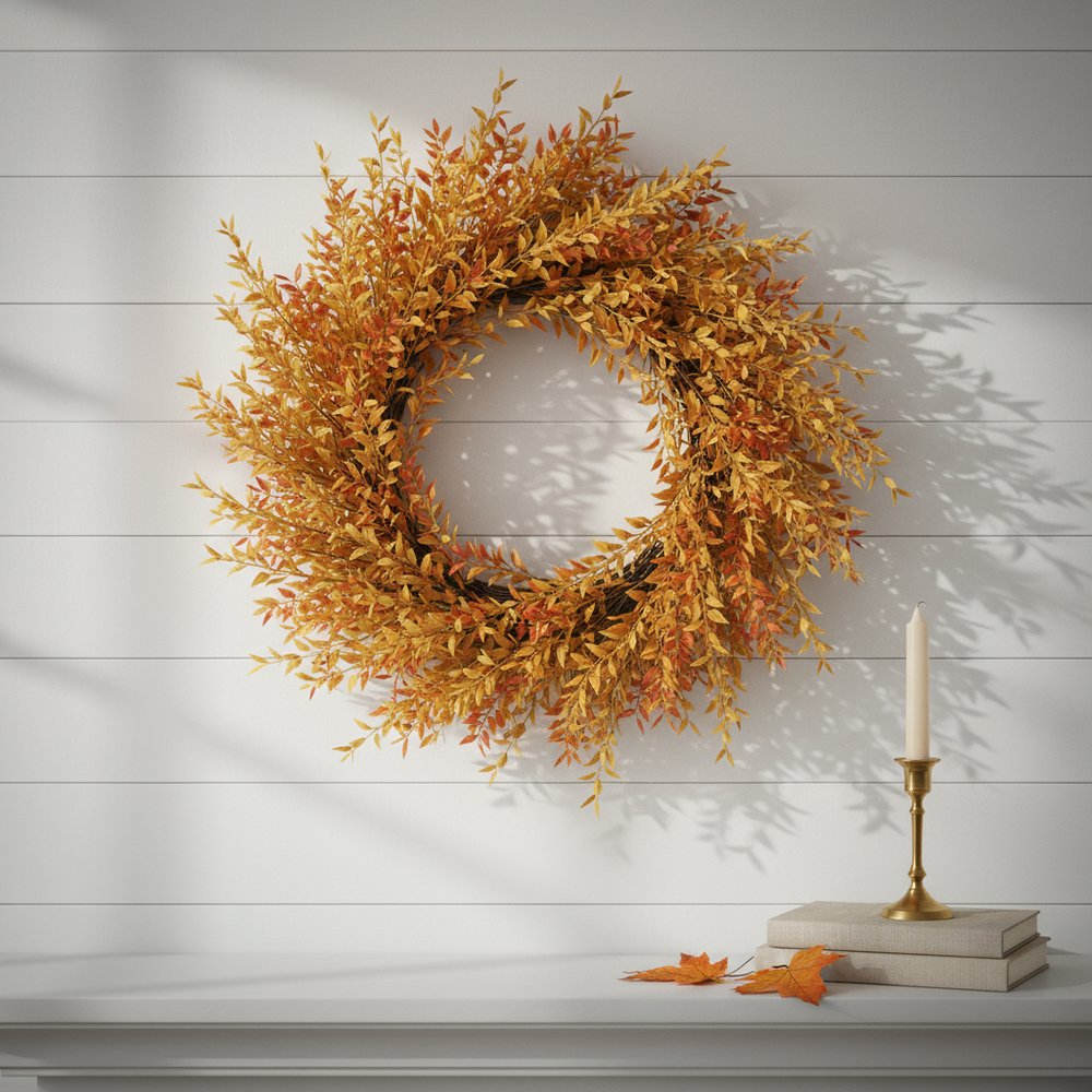 Set of Six Orange And Yellow Fall Foliage Wreath Sprays HomeRoots