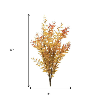 Set of Six Orange And Yellow Fall Foliage Wreath Sprays HomeRoots