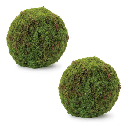 Set of Two 9" Green And Brown Artificial Moss Tree