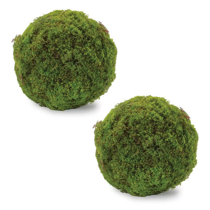 Set of Two 7" Green And Brown Artificial Moss Tree