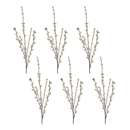 Set of Six 2" White And Brown Artificial