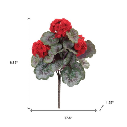 Set of Two 9" Red And Green Artificial Flowering Tree
