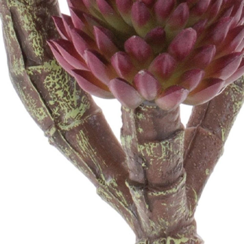 Set of Six 3" Burgundy Brown And Green Artificial Succulent Tree