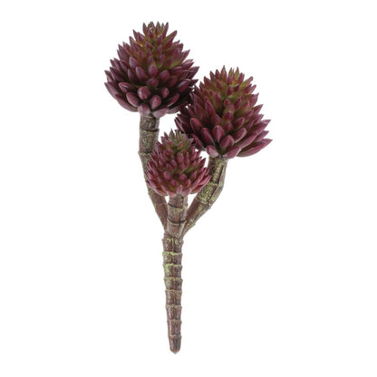 Set of Six 3" Burgundy Brown And Green Artificial Succulent Tree