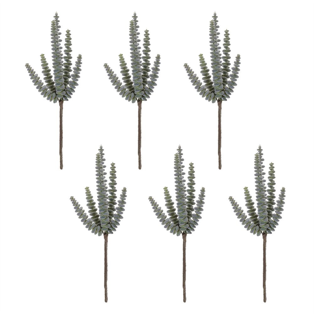 Set of Six 3" Green And Brown Artificial Succulent Tree