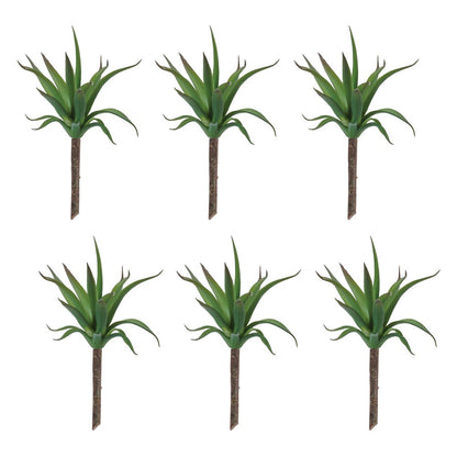 Set of Six 5" Green And Brown Artificial Succulent Tree