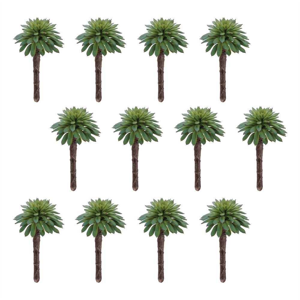 12 2" Green And Brown Artificial Succulent Tree
