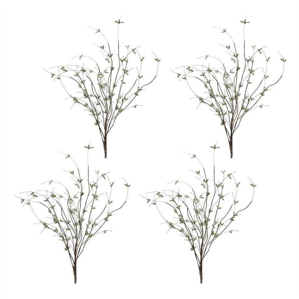 Set of Four 11" Green And Brown Artificial Foliage Tree